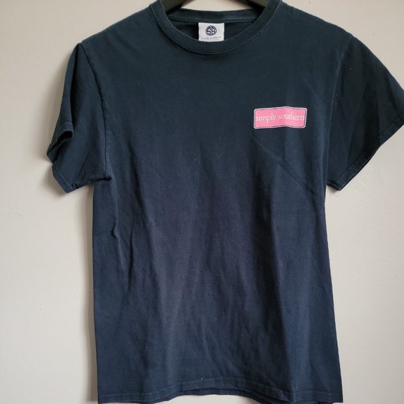 Simply Southern Shirt Womens Small Blue Gold God Is My Arrow Preppy Ladies B68 - Picture 2 of 9